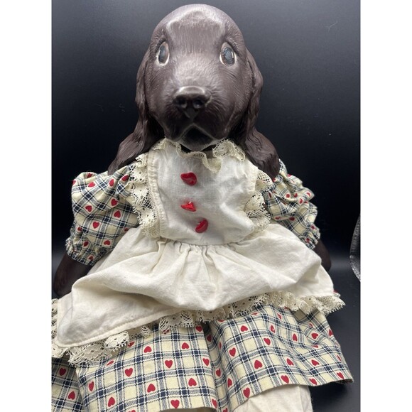 RARE Brown Cocker Spaniel Dog 20” Doll Cloth Body w/Ceramic Head & Paws - Picture 1 of 9
